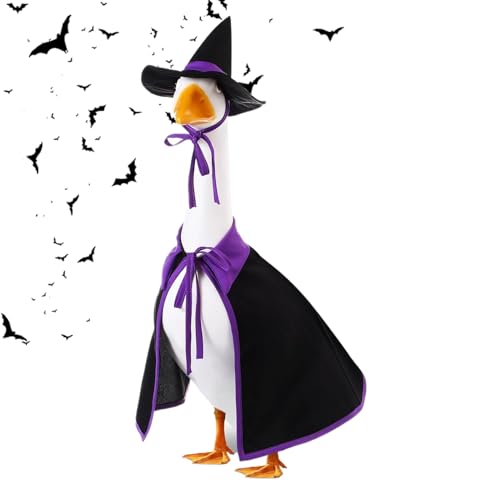 Fyrdyn -Gänse-Hexen-Outfit | Rasen- -Gänse-Statue, Hexenkostüm, Garten-Zement-Statue, Kunstkleidung für Erntedankfest, Herbstversammlungen, Urlaub, Party, saisonale Veranstaltungen von Fyrdyn
