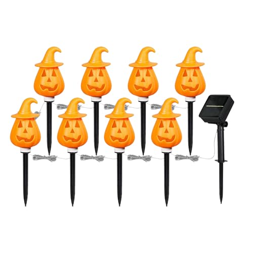 Fyrdyn Halloween Kürbis Staketen - Solare Kürbis Bodenleuchten,Orangefarbene Verstellbare Bodeneinsätze Wege Garten Deko Für Außenbereich Rasen Terrasse Fyrdyn Halloween Kürbis Staketen - Solare Kürbis Bodenleuchten,Orangefarbene Verstellbare Bodeneinsätze Wege Garten Deko Für Außenbereich Rasen Terrasse von Fyrdyn