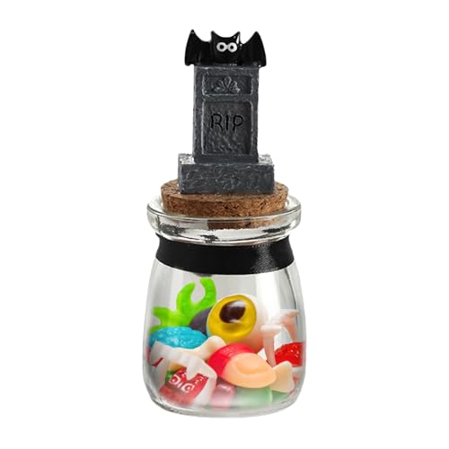 Fyrdyn Halloween Süßigkeitenglas,Behälter Zur Aufbewahrung Von Leckereien - Süßigkeitenbehälter Für Kinder Trick Or Treat Zuhause Party Deko Geburtstagsfeier von Fyrdyn