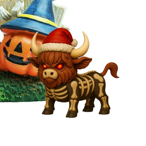 Fyrdyn Highland Cow Statue - Halloween Skelett Kuh Desktop Skulptur - Skulptur Für Innen Außen Bauernhof Terrasse Rasen Schlafzimmer Küche Wohnung Eingangsbereich Fyrdyn Highland Cow Statue - Halloween Skelett Kuh Desktop Skulptur - Skulptur Für Innen Außen Bauernhof Terrasse Rasen Schlafzimmer Küche Wohnung Eingangsbereich von Fyrdyn
