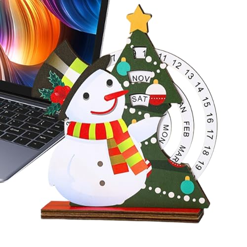 Fyrdyn Holz Adventskalender - Drehbarer Weihnachts Adventskalender Aus Holz | Tischdekoration Für Wohnung Hotel Klassenzimmer von Fyrdyn