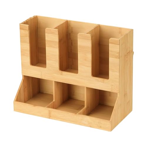 Fyrdyn Kaffeebecherhalter,Kaffeebecher und Gewürz Organizer - Holz Gewürzständer Schreibtisch Kapselbehälter Für Teebeutel Sirup Zubehör von Fyrdyn