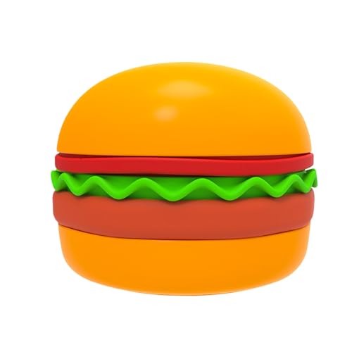 Fyrdyn Katzen Futternapf Verlangsamer | Katzen Futter Spiel | Anti-Ersticken Rutschfester Leckerli-Spender Blähungsstopp Hamburger-Design Interaktives Leck- Und Kauspielzeug Zur von Fyrdyn
