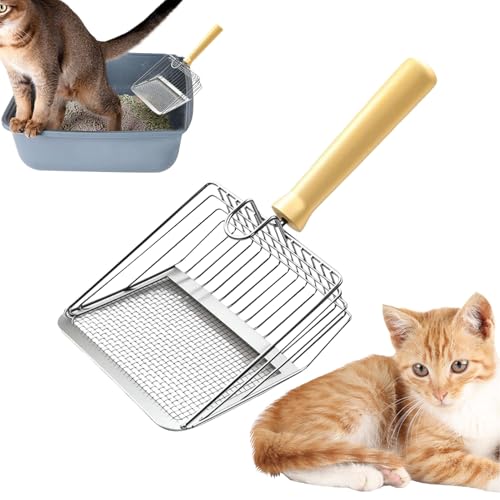 Fyrdyn Katzenstreu Schaufel - Gittersieb-Schaufel,KOT Sieb Werkzeug Mit Bequemem Griff Edelstahl Schaufel Für Reinigung Käfig Hühner Kleintiere Und Mehrkatzenhaushalt Fyrdyn Katzenstreu Schaufel - Gittersieb-Schaufel,KOT Sieb Werkzeug Mit Bequemem Griff Edelstahl Schaufel Für Reinigung Käfig Hühner Kleintiere Und Mehrkatzenhaushalt von Fyrdyn