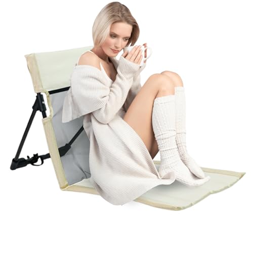 Fyrdyn Klappbarer Campingstuhl | Campingstuhl Mit Rückenlehne | Boden Sitz, Atmungsaktiver Hocker Für Reisen Outdoor Aktivitäten Grillen Garten von Fyrdyn