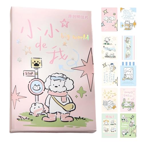 Fyrdyn Kunstpostkarten | Illustrierte Comic Postkarten | 30 Blatt Beschreibbare Karten Verspieltes Schreibmaterial Für Schüler Scrapbooking Grüße von Fyrdyn