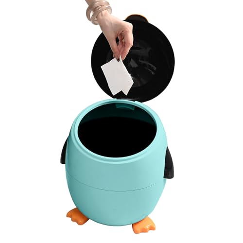 Fyrdyn Mülleimer - Schreibtisch Mülleimer in Form eines Pinguins,Tierkorb Abfalleimer Kompakt für Zuhause Schreibtisch Auto Küche Bad von Fyrdyn