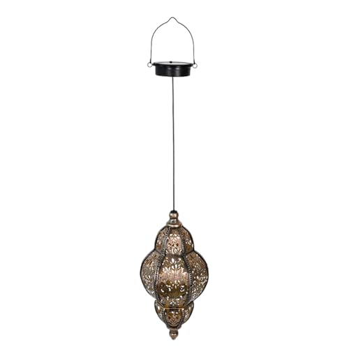 Fyrdyn Outdoor Solarlaternen | Solare Laternen Wasserdicht Beleuchtung Für Draußen - Eiserne Laterne Mit Aufhänger Elegante Lampe Für Garten Balkon Terrasse Einweihungsparty von Fyrdyn