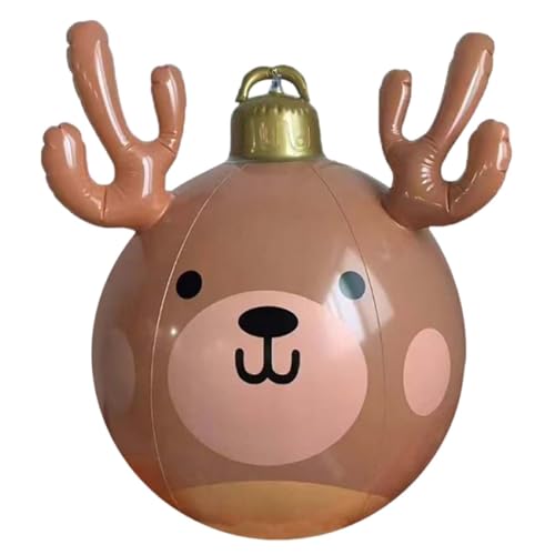 Fyrdyn Outdoor Weihnachts Rentier Aufblasbarer Ball - Niedliche Outdoor Hirsch Weihnachtsdekoration,Gartendekoration Für Terrasse Einfahrt Hof Weihnachten Erntedankfest von Fyrdyn