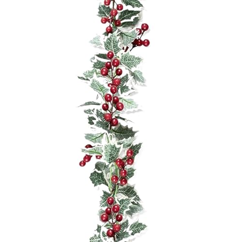 Fyrdyn Outdoor Weihnachtsgirlande | 1,8m Beeren Girlande Dekoration | Flexible Realistische Weihnachtsdeko Für Innen Außen Fenster Treppen Kamin Türdekoration Fyrdyn Outdoor Weihnachtsgirlande | 1,8m Beeren Girlande Dekoration | Flexible Realistische Weihnachtsdeko Für Innen Außen Fenster Treppen Kamin Türdekoration von Fyrdyn