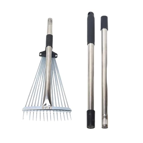 Fyrdyn Rechen Für Rasenflächen - Teleskop-Gartenharke Aus Metall,Multifunktionales Effizientes Unkrautentfernungswerkzeug Reinigungszubehör Für Gartenbereich Hecken Und Rasen Fyrdyn Rechen Für Rasenflächen - Teleskop-Gartenharke Aus Metall,Multifunktionales Effizientes Unkrautentfernungswerkzeug Reinigungszubehör Für Gartenbereich Hecken Und Rasen von Fyrdyn
