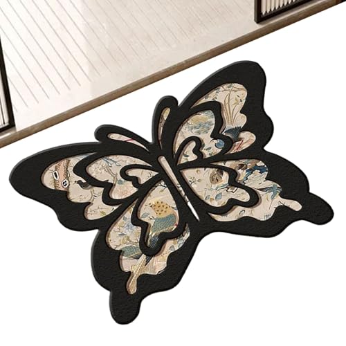 Fyrdyn Saugfähige Bade Matte, rutschfeste Retro-Duschmatte Mit Tierdesign, Schnelltrocknende Fußmatte Für Terrasse, Garten & Senioren Mit Sicherheitsprofil von Fyrdyn