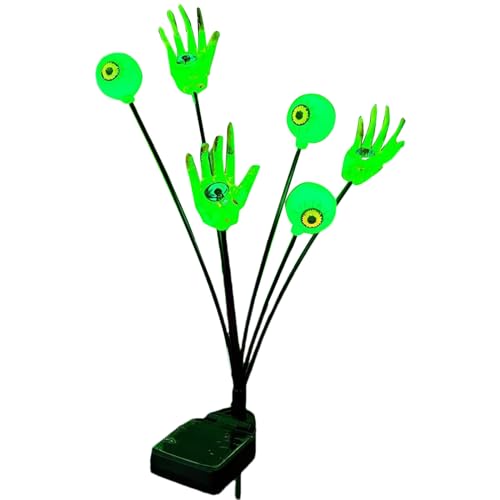 Fyrdyn Solare Halloween-Dekoration | Garten-Skeletthände mit Augen-Stakelampen,wasserdichte Solar-Gruseldekoration für Halloween Garten Terrasse Weg Friedhof Außen von Fyrdyn