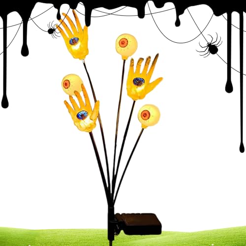 Fyrdyn Solare Halloween-Dekoration | Garten-Skeletthände mit Augen-Stakelampen,wasserdichte Solar-Gruseldekoration für Halloween Garten Terrasse Weg Friedhof Außen Fyrdyn Solare Halloween-Dekoration | Garten-Skeletthände mit Augen-Stakelampen,wasserdichte Solar-Gruseldekoration für Halloween Garten Terrasse Weg Friedhof Außen von Fyrdyn
