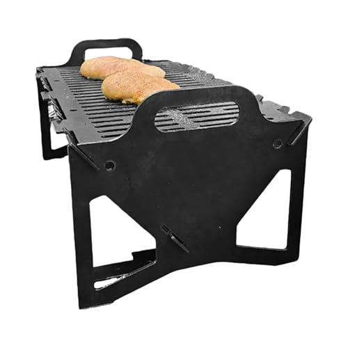 Fyrdyn Tragbarer Grill - Metallischer Faltgrill Für Lagerfeuer,Stabiler Kompakt Grillständer Für Camping Balkon Garten Outdoor von Fyrdyn