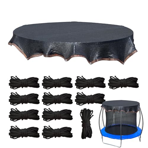 Fyrdyn Trampolin Sonnenschutzabdeckung | Sonnensegel Überdachung Abdeckung - Wetterbeständiges Design Netz mit Kordel und UV-Schutz Meshplane für Outdoor-Sportzubehör im Garten, auf dem Spielplatz und Fyrdyn Trampolin Sonnenschutzabdeckung | Sonnensegel Überdachung Abdeckung - Wetterbeständiges Design Netz mit Kordel und UV-Schutz Meshplane für Outdoor-Sportzubehör im Garten, auf dem Spielplatz und von Fyrdyn
