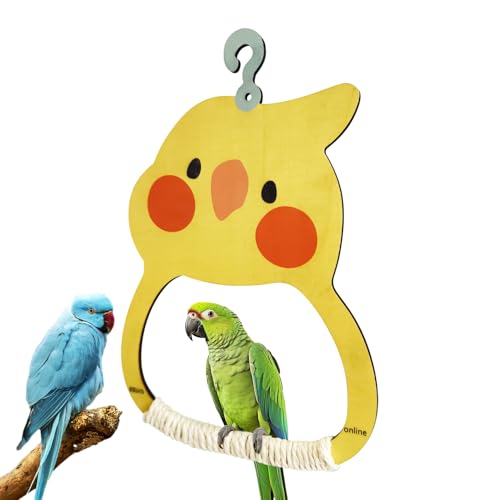 Fyrdyn Vogelschaukel Spielzeug,Schaukelspielzeug Für Vögel Im Käfig | Bunte Nagetier Holz Sitzstange Für Käfigdekoration Innenbereich Für Unzertrennliche Und Nymphensittiche Keilschwanzsittiche von Fyrdyn