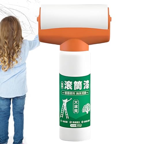 Fyrdyn Wandfarben Set,Wand Berührungsfarbe | Tragbare Schnelltrocknende 500g Rolle Für Bauspuren Fleckenentfernung Deckenvergilbung Hausrenovierung Mit Griff von Fyrdyn
