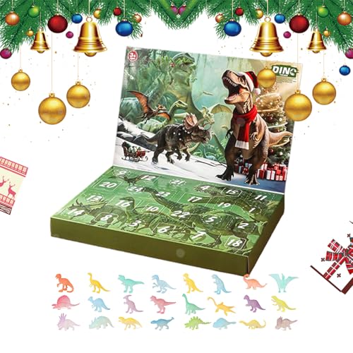 Fyrdyn Weihnachts Countdown Kalender Dinosaurier - 24 Teile Weihnachts Dinosaurier Spielzeug | Jahreszeitliche Dekoration Für Erntedankfest Geburtstag Zimmer Schule Büros Wohnheim Wohnung Dekoration von Fyrdyn