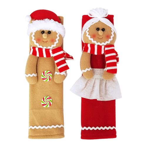 Fyrdyn Weihnachts Knopfabdeckungen Für Schränke - Küchengeräte Griffschützer Hüllen,Festliche Wohnaccessoires Griffschutz Handschuhe Für Mikrowelle Spülmaschine Schränke von Fyrdyn