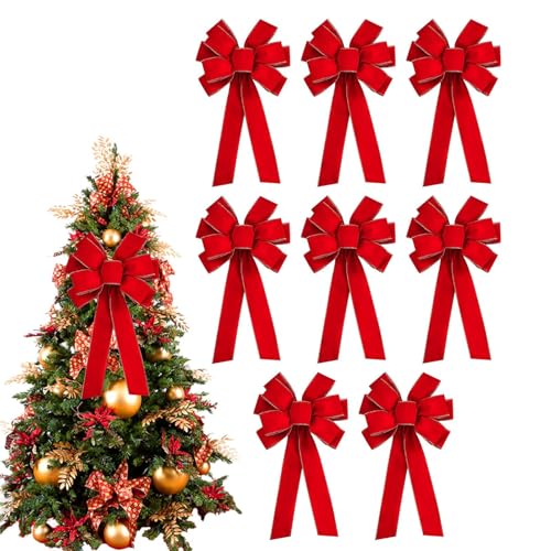 Fyrdyn Weihnachtsbaum Schleifen, Große Samtschleifen Christbaumanhänger, 8 Stücke Dekorationen Party Dekorationen Für Fenster Kamin Außenbereich Vordertür Feiertag Wand Garten Fyrdyn Weihnachtsbaum Schleifen, Große Samtschleifen Christbaumanhänger, 8 Stücke Dekorationen Party Dekorationen Für Fenster Kamin Außenbereich Vordertür Feiertag Wand Garten von Fyrdyn
