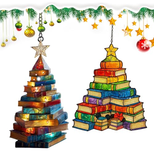 Fyrdyn Weihnachtsschmuck 2 Teile, Bücherstapel Weihnachtsdekoration, Zweidimensionale Acryl Deko Für Fenster Tür Zuhause Familienfeier Winterfest Fyrdyn Weihnachtsschmuck 2 Teile, Bücherstapel Weihnachtsdekoration, Zweidimensionale Acryl Deko Für Fenster Tür Zuhause Familienfeier Winterfest von Fyrdyn
