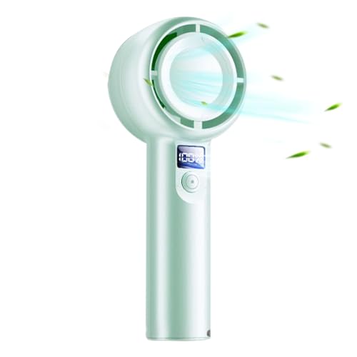 Fyrdyn Wiederaufladbarer Handventilator,Starke Kühlung Unterwegs | Luftkühler Mit Digitaldisplay, 5 Geschwindigkeiten Batteriebetrieben Für Freizeit Schlafzimmer Schreibtisch von Fyrdyn