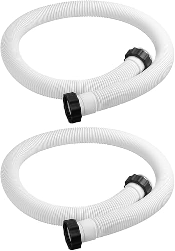 Poolschlauch | 2 Stück Poolfilterschlauch 38mm / 150cm | Weiß Schwimmbadschlauch | Pool-Pumpe Ersatzschlauch | Flexibler Schwimmbadschlauch Für Poolpumpe & Poolsauger von Fyrdyn