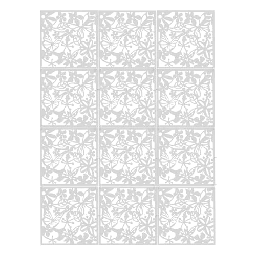 12 TLG Raumteiler Hängend Weiß Hohle Schnitzerei Raumtrenner Hängend 40 * 40 * 0.127 cm Trennwand Wohnzimmer Quadratisch Geeignet für die Verwendung als Raumteiler oder Wanddekoration von Fyssnn
