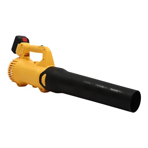 3000W Schnurloser Laubbläser 2 Gänge Schnurloser Handbläser Gelb Laubbläser Gartenbläser Laubbläser mit 2 Akkus Ideal zum Entfernen von Laub Schutt und Anderen Gegenständen von Fyssnn