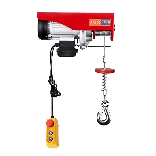 800KG/1000KG 220V Elektroseilzug mit Notstopp Seilzug Elektrisch Rot Silber Flaschenzug mit Seilbremse kann mit manuellen Kränen und elektrischen Einschienenkränen usw verwendet (800KG) von Fyssnn