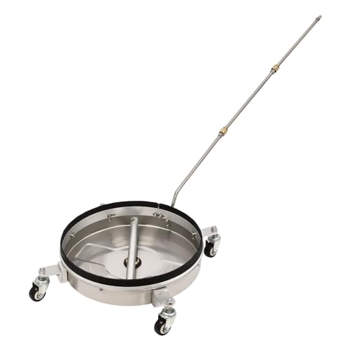 Fyssnn 16 Zoll 2-in-1 Oberflächenreiniger mit 4 Rädern | Edelstahl | 4000 PSI, 180° Verstellbarer Stab (86cm) | Hochdruckreiniger für Auto Unterboden & Boden von Fyssnn