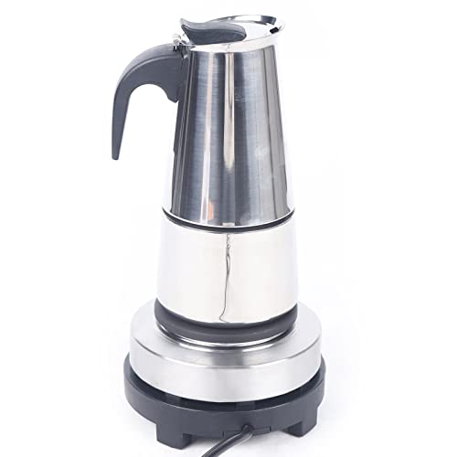 Fyssnn 200 ml/300 ml 220V Elektrisch Kaffeekanne Espressokocher Edelstahl Mokkakocher Kaffeebereiter Mit Elektroherd Geeignet für Zuhause oder ein Café usw (300 ml) von Fyssnn
