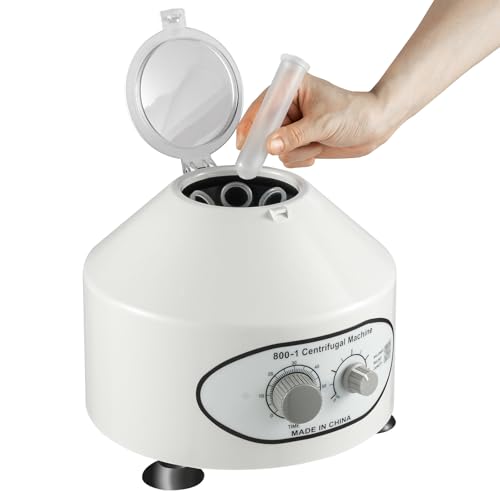 Fyssnn 4000rpm Laborzentrifuge mit Timer Elektrische Zentrifuge Tischzentrifuge Max.1790g Geräuscharm Centrifuge Machine für Blut/Pflanzen/Probenanalyse geeignet für φ1.6×10cm/φ0.6×4" Röhrchen von Fyssnn