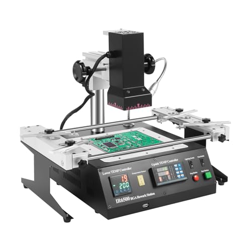 Fyssnn Heißluft Lötstation IR6500 Infrarot Rework Station Löten 1250W Soldering Machine mit LED Digitalanzeige & USB BGA Service Station für Laptop/Server-Motherboards von Fyssnn