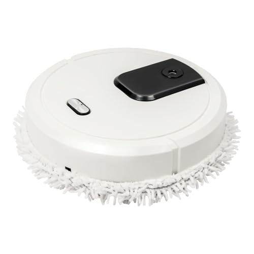 Wischroboter 360° Staubsaugerroboter Nass/Trocken Wischfunktion Roboterstaubsauger 60 dB Saugroboter Geeignet zur Reinigung von Staub Flecken Tierhaaren usw (Weiß) von Fyssnn