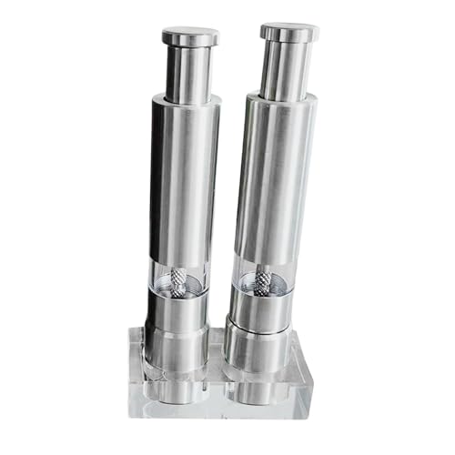 FytStycale 2-teiliges Salz- und Pfeffermühlen-Salzmühle, leicht nachfüllbare Küchenwerkzeuge, Pfeffermühlen, Gewürzmühle für Camping und Zuhause, Acrylbasis von FytStycale