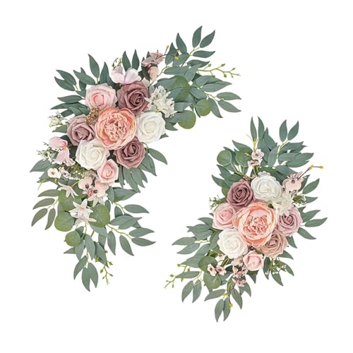 FytStycale 2Pcs Hochzeit Bogen Blumen Handgemachte Blume Girlande für Fenster Zeremonie Tisch von FytStycale