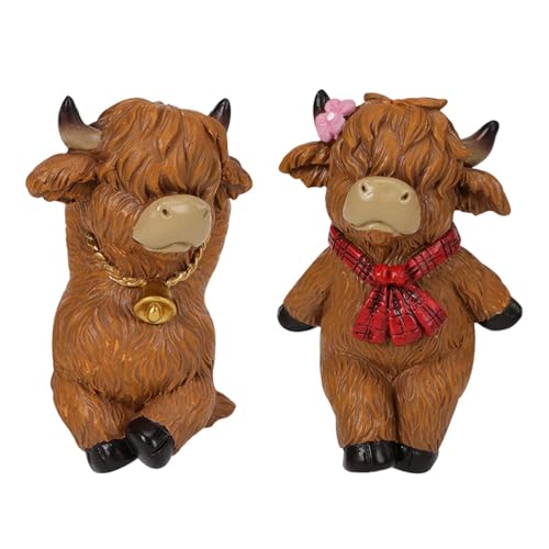 FytStycale 2Pcs Kuh Blumentopf Climber Tier Skulptur Nette Ornament Moderne Housewarming von FytStycale