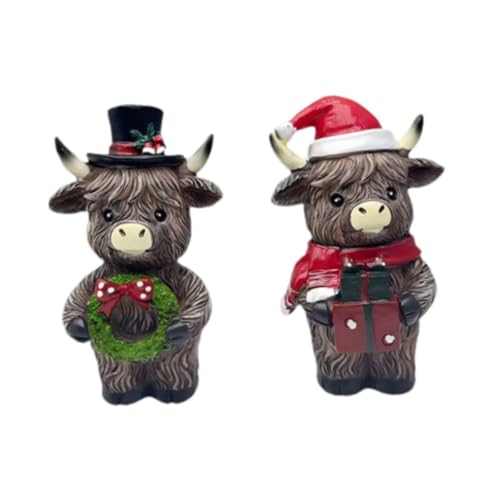 FytStycale 2Pcs Kuh Statue Kuh Gnomes für Bauernhaus Bücherregal Kaffee Tisch von FytStycale