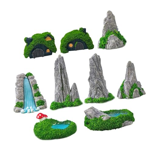 FytStycale 9Pcs Mini Bonsai Figuren Miniaturen Szene Einzigartige Pool Dekorative Ornamente von FytStycale