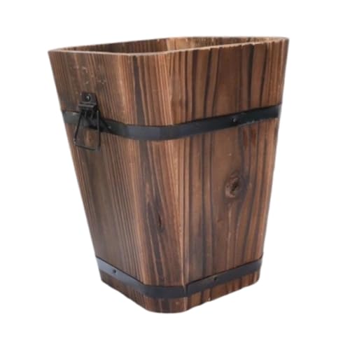 FytStycale Dekoratives Holzfass Pflanzgefäß, Blumentopf für Küche und Wohnzimmer, vielseitig einsetzbar, Mehrfarbig, L FytStycale Dekoratives Holzfass Pflanzgefäß, Blumentopf für Küche und Wohnzimmer, vielseitig einsetzbar, Mehrfarbig, L von FytStycale