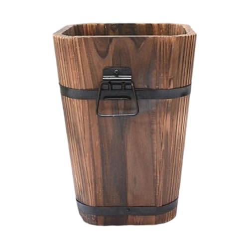 FytStycale Dekoratives Holzfass Pflanzgefäß, Blumentopf für Küche und Wohnzimmer, vielseitig einsetzbar, Mehrfarbig, M FytStycale Dekoratives Holzfass Pflanzgefäß, Blumentopf für Küche und Wohnzimmer, vielseitig einsetzbar, Mehrfarbig, M von FytStycale