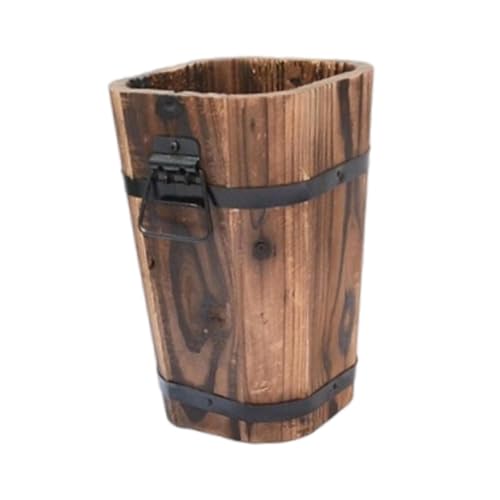 FytStycale Dekoratives Holzfass Pflanzgefäß, Blumentopf für Küche und Wohnzimmer, vielseitig einsetzbar, Mehrfarbig, S FytStycale Dekoratives Holzfass Pflanzgefäß, Blumentopf für Küche und Wohnzimmer, vielseitig einsetzbar, Mehrfarbig, S von FytStycale