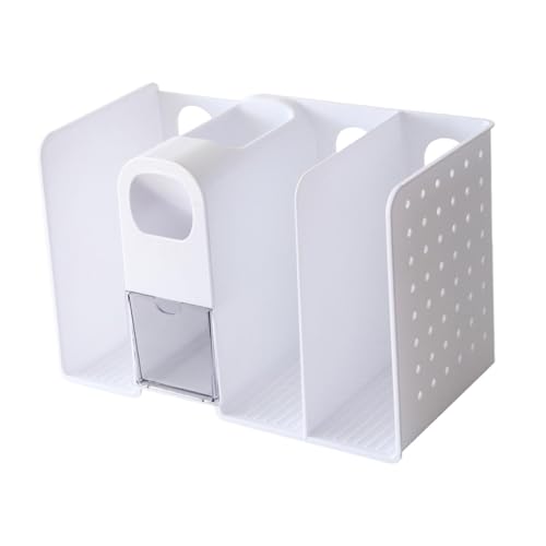FytStycale Desktop Organizer Kompakte Aufbewahrungseinheit mit Magazinhalter Stiftehalter Buchstütze Und Fächern Aus PP für Schreibtisch Bürobereich Wohnraum, Weiß von FytStycale