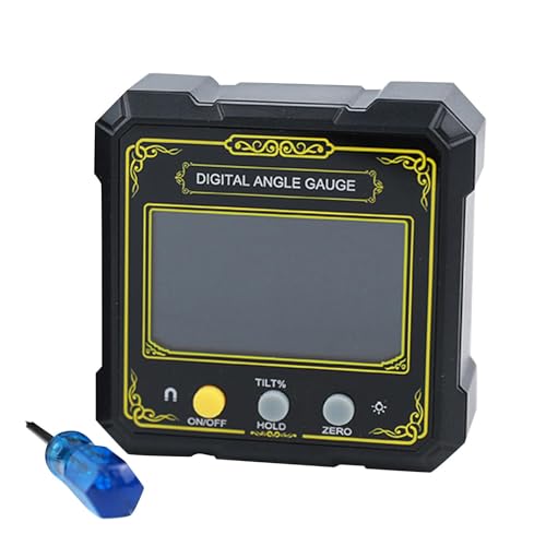 FytStycale Digitaler Neigungsmesser Elektronische Wasserwaage Digitaler Winkelmesser Winkelmessgerät mit Magnetischer Basis Und Display mit Hintergrundbeleuchtu, Gelb von FytStycale