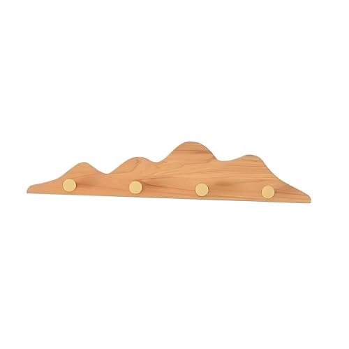FytStycale Garderobenleiste Wandgarderobe Hakenleiste Huthalter Handtuchhalter Aus Holz mit Wellenförmigem Design Als Wanddekoration für Flur Wohnzimmer Und EIN, 4 Haken von FytStycale