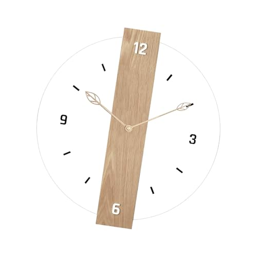 FytStycale Hängende Acryluhr mit Minimalistischem Design, Ideal Als Heimdekoration, Holzfarbe 40cm von FytStycale