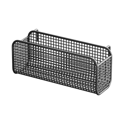 FytStycale Hängender Aufbewahrungskorb Aufbewahrungsregal Zeitschriftenhalter Handtuchablage Aus Hochwertigem Eisen mit Minimalistischem Erscheinungsbild für Ki, Black L von FytStycale