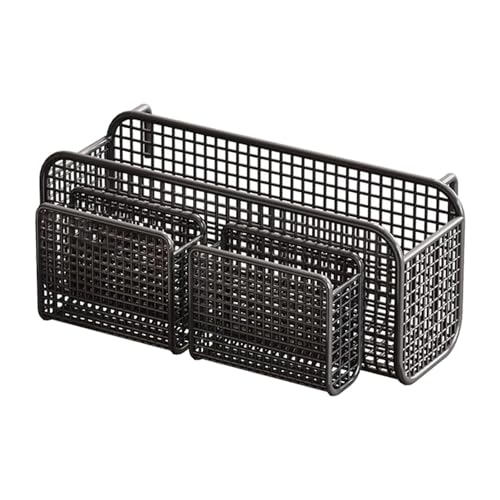 FytStycale Hängender Aufbewahrungskorb Aufbewahrungsregal Zeitschriftenhalter Handtuchablage Aus Hochwertigem Eisen mit Minimalistischem Erscheinungsbild für Ki, Black L with Basket von FytStycale